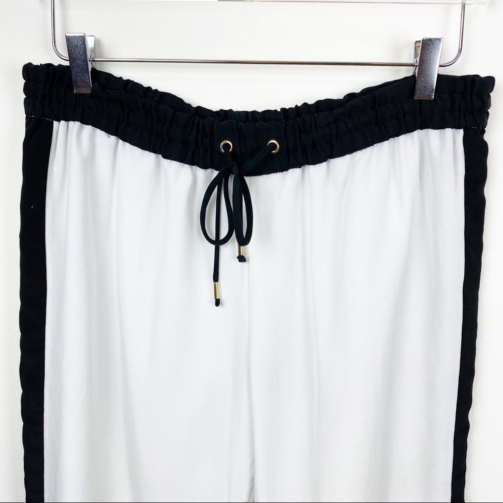 Express | Tuxedo Side Stripe Drawstring Black + W… - image 3